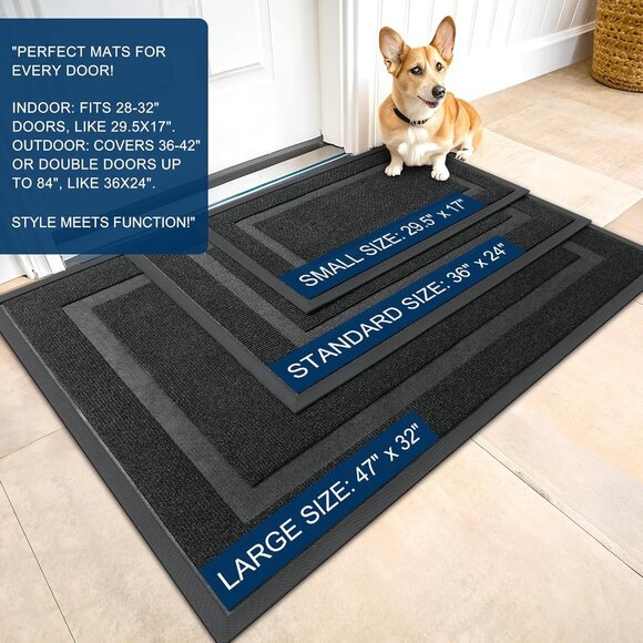 OLANLY Front Door Mat Indoor Outdoor Entrance, Waterproof All-Season, 29.5x17 - Picture 1 of 8
